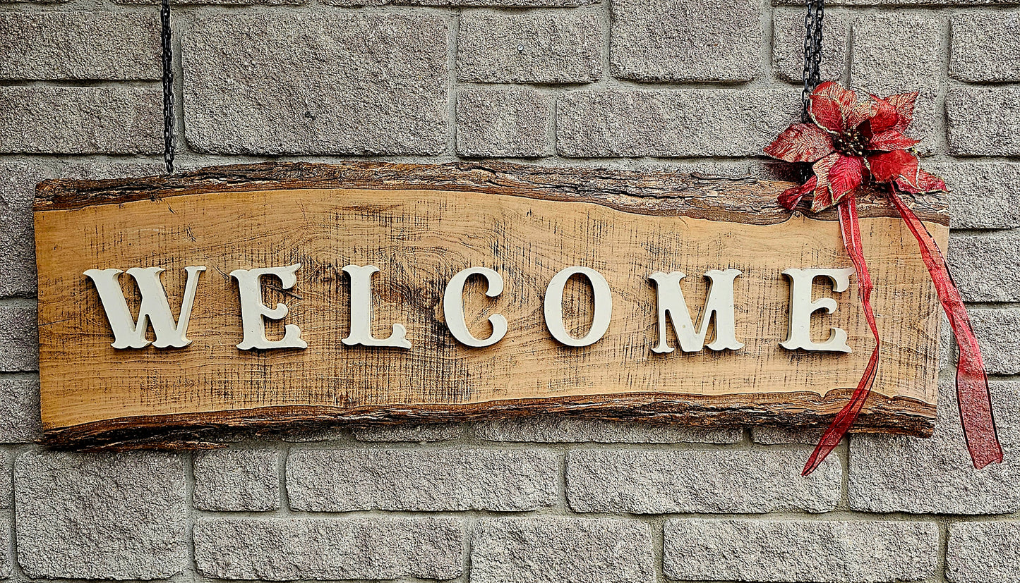 Live Edge Maple WELCOME Sign