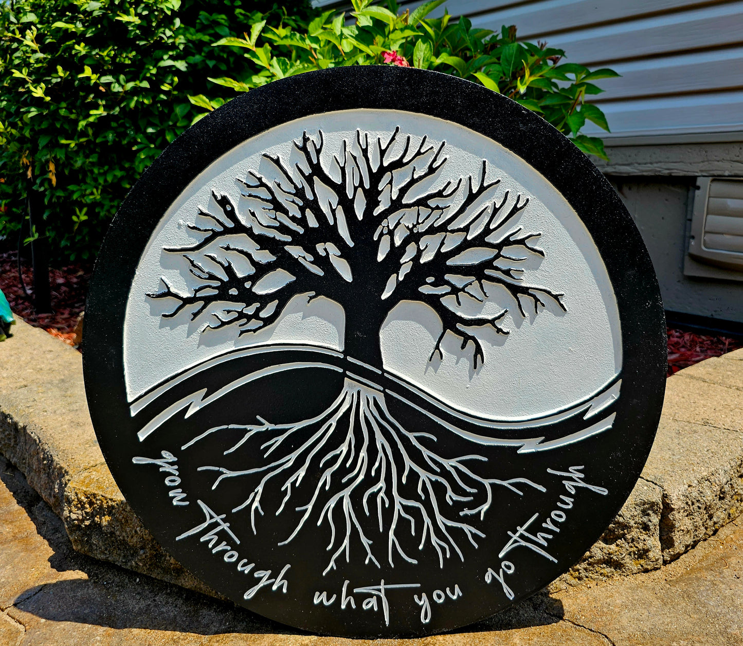 Custom Carved Tree Of Life with Motivational Saying
