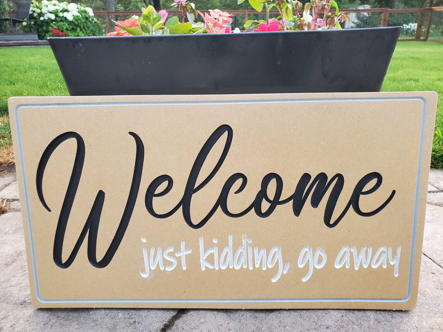 Funny Go Away Custom Wood Carved Sign