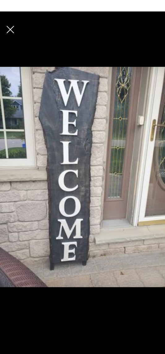 Live Edge Maple Welcome Sign