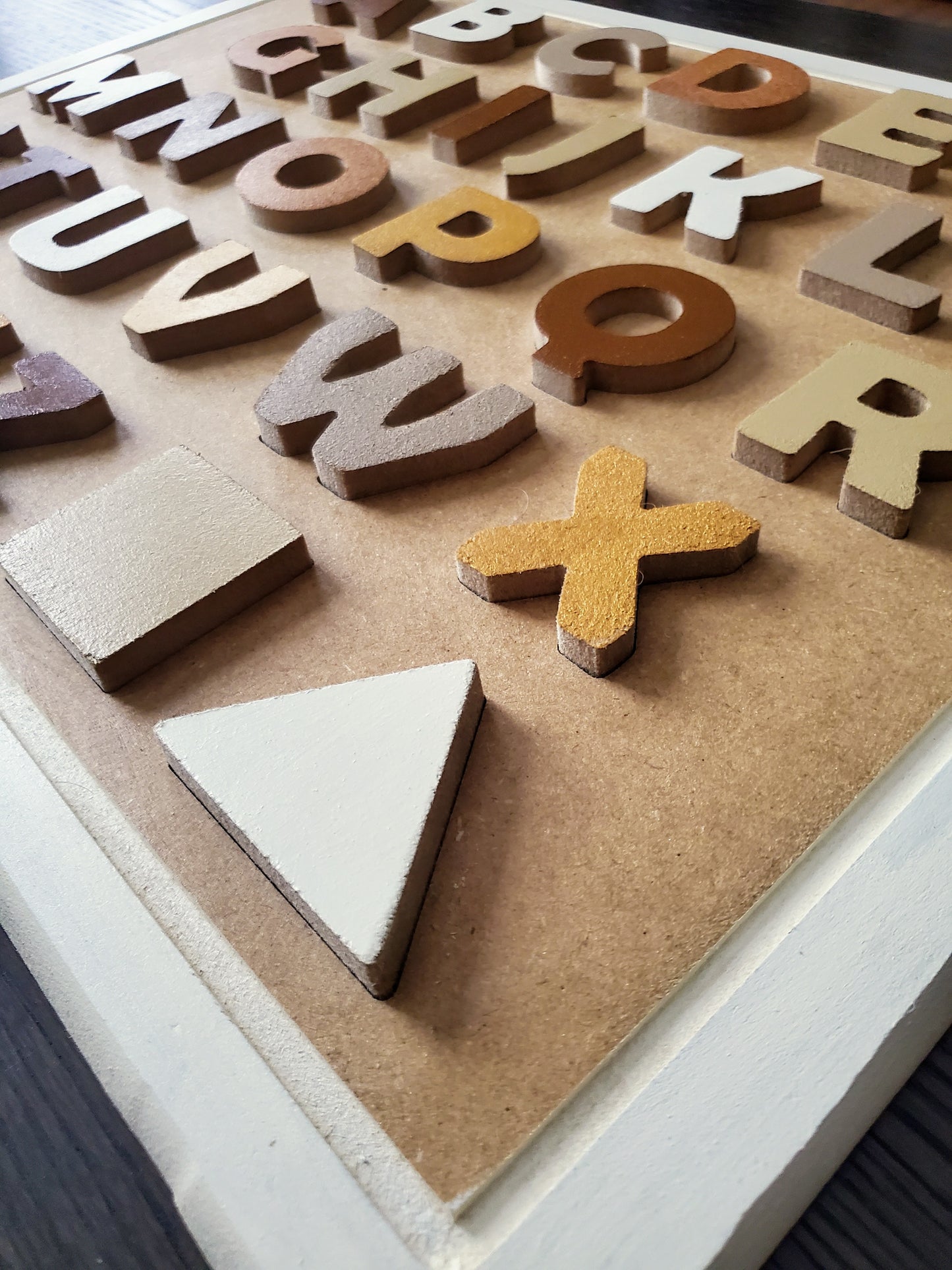 Wood Carved Children's Alphabet Puzzle